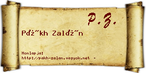 Pákh Zalán névjegykártya