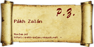 Pákh Zalán névjegykártya